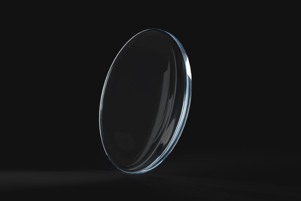3D illustration of high quality glasses lens.